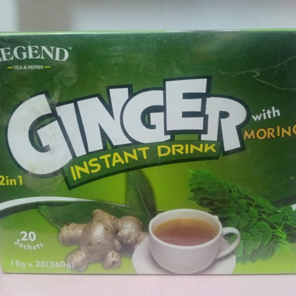 Legends Ginger Instant Drink with Moringa. 20 tea bags