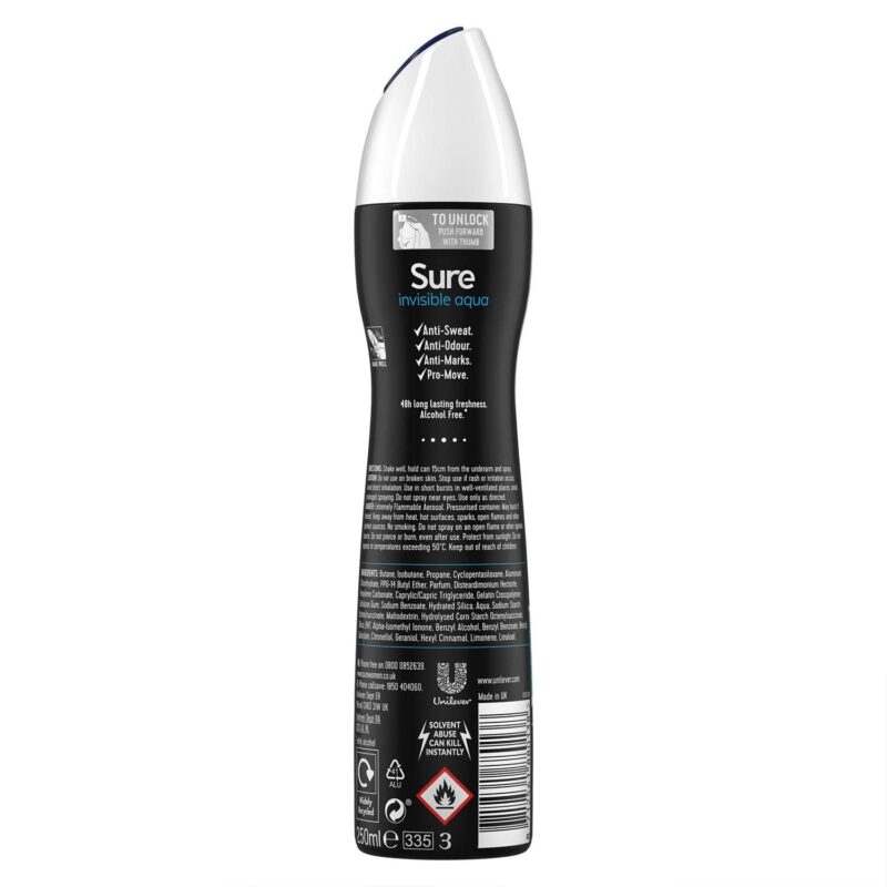 Sure women Invisible aqua 48hrs anti-perspirant  48hrs spray. -250ml - Image 2