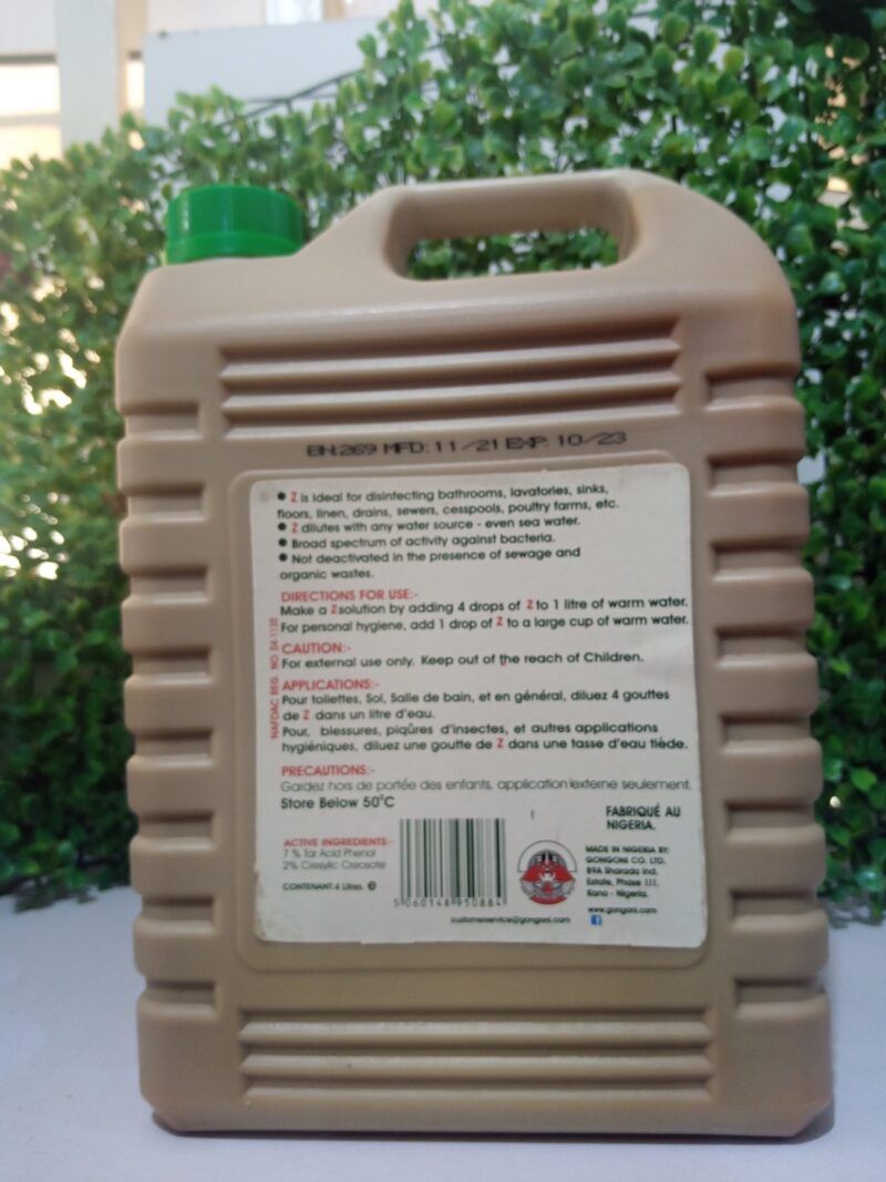 Z Germicide Disinfectant 4L - Image 2