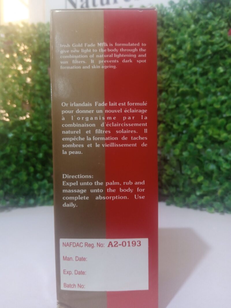 Irish Gold Fade Milk body Lotion 300ml - Image 2