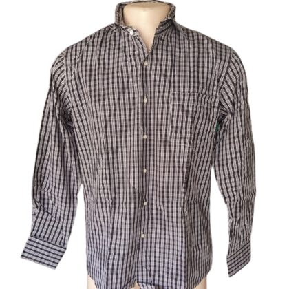 Men long sleeve button gown shirt
