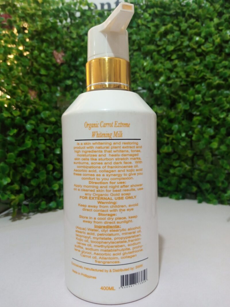 Organic Carrot Light skin Lotion 400ml - Image 2
