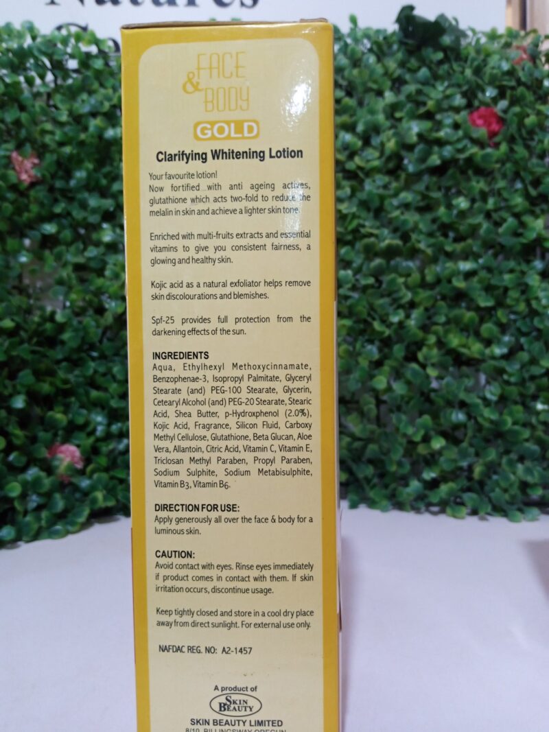 Face and body Gold clarifying whitening Lotion -250ml - Image 2