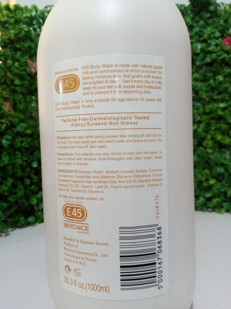 E45 Endless Carrot Nourish Body wash -1000ml - Image 2