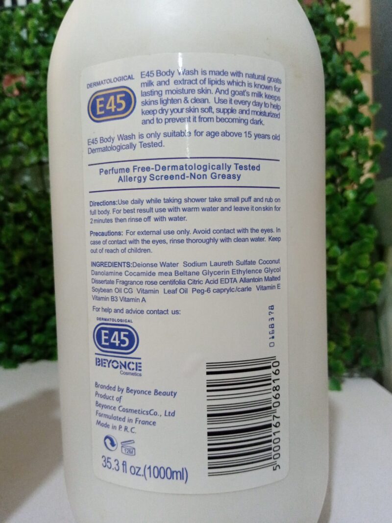 E45 Endless Moisture whitening Body wash 1000ml - Image 2