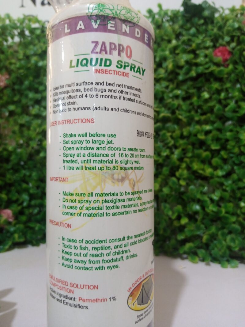 Zappo Liquid Spray Insecticide 500ml - Image 2