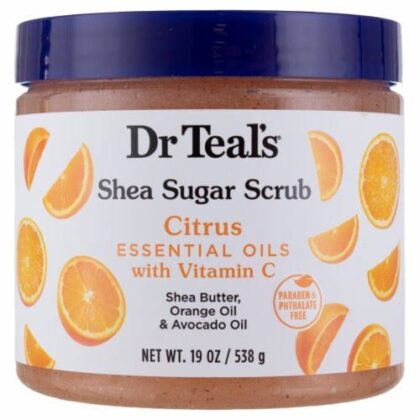 Dr Teals Shea Butter Body Scrub citrus Essential Oils with vitamin C 538g