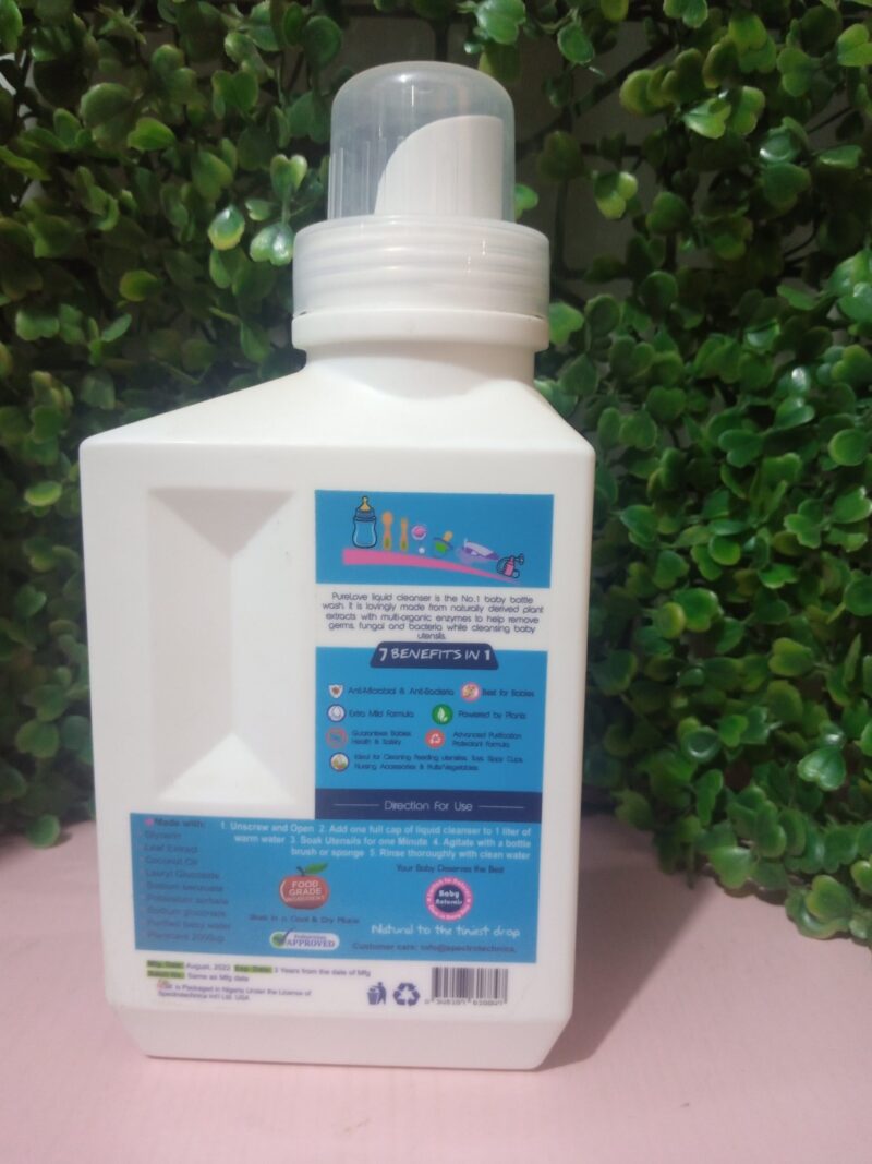 Pure Love Organic Baby Bottle and feeding utensil -500ml - Image 2