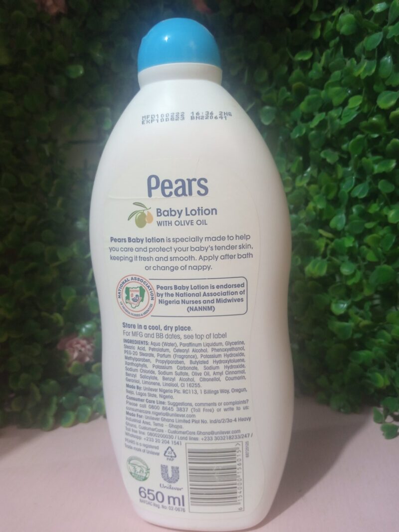 Pears pure, mild & Gentle baby lotion -650mp - Image 2