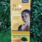 Clear Nature 3X Carrot Body Lotion with sunscreen and kojic Acid.