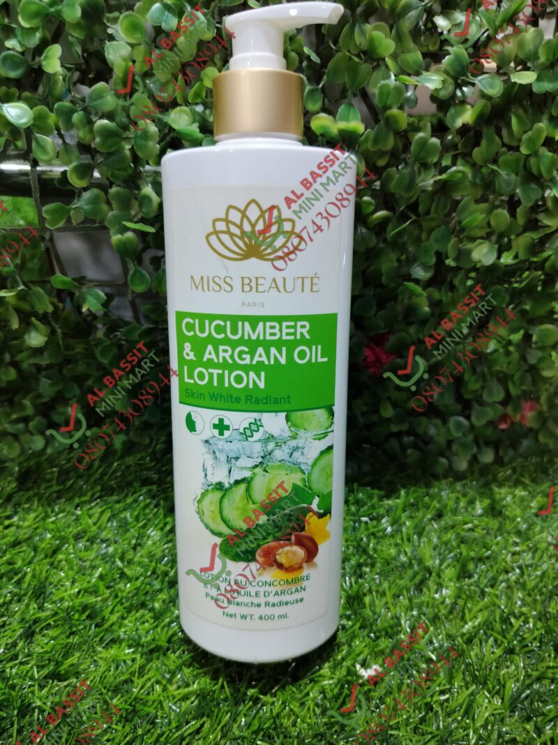 Miss Beaute Cucumber Argan Oil Lotion. 400ml