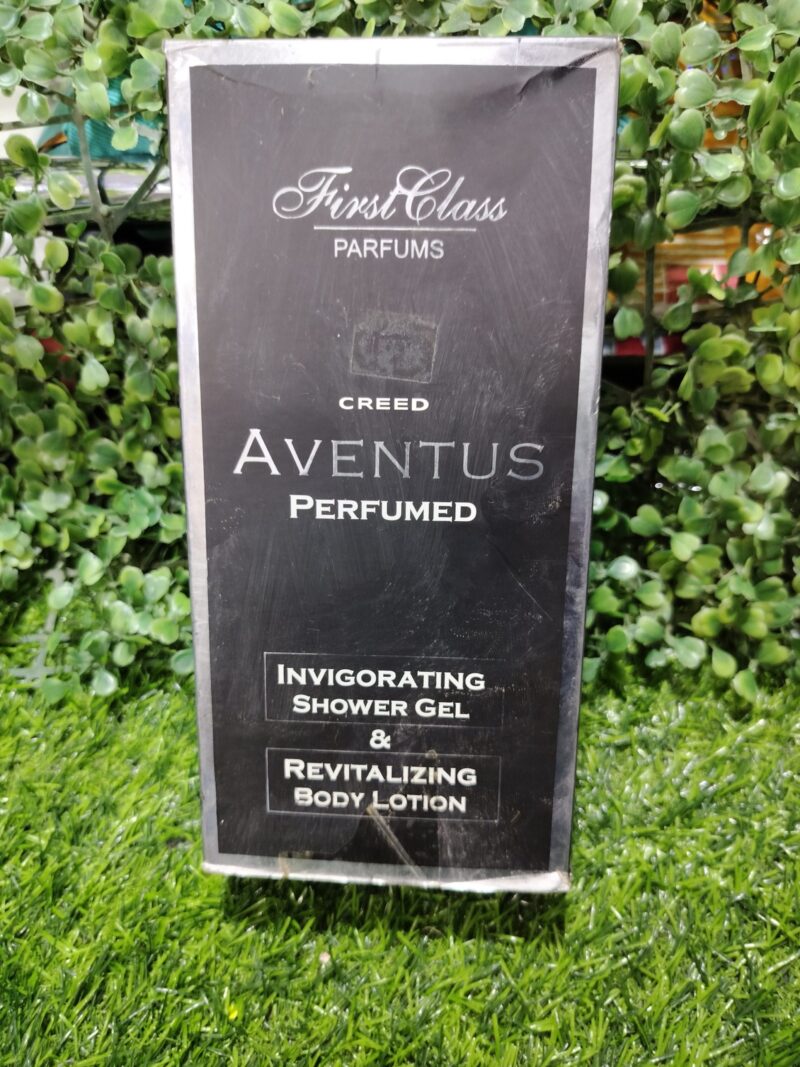 first class: Aventus Creed Perfumes 2 in 1 shower gel.