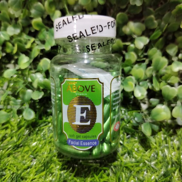 Above E facial Essence soft gel capsules.