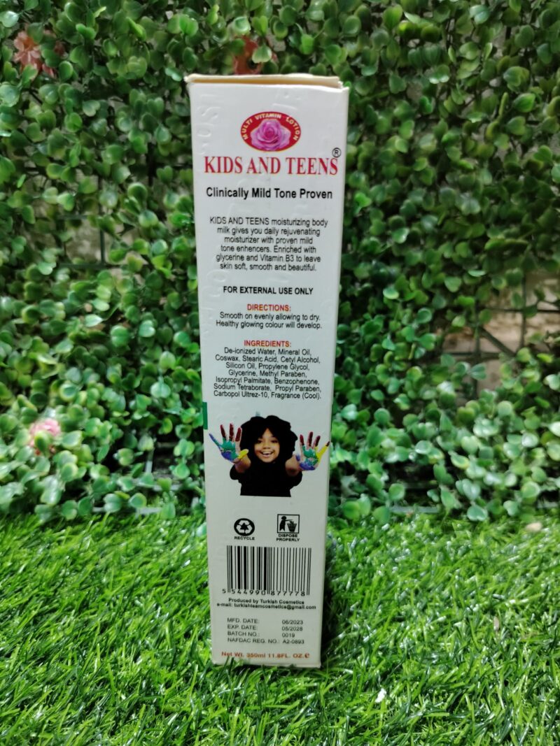 Kids and Teens Clinically mild Tone Moisturizing Body milk.350Ml - Image 2