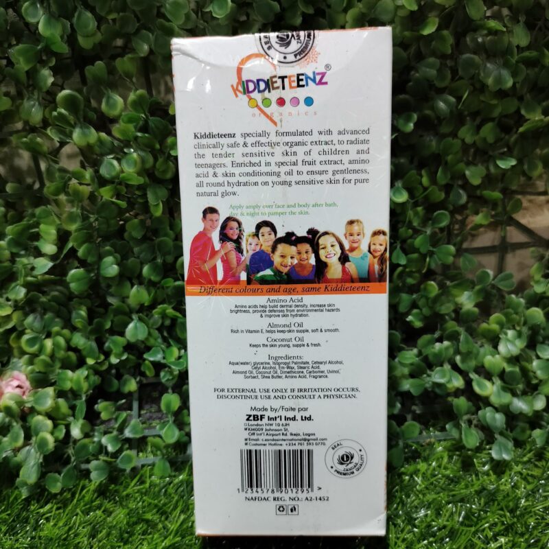 Kiddieteenz Organic body cream. 400ml - Image 2