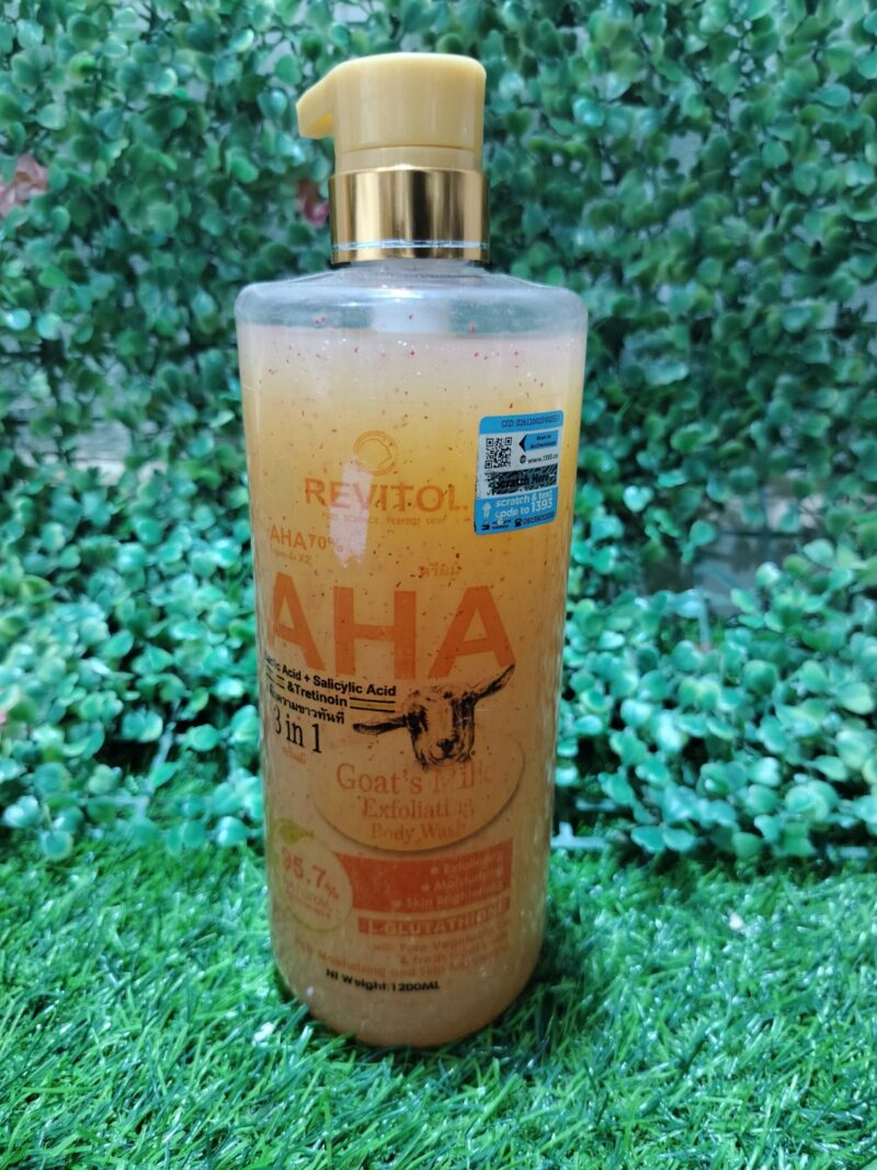 Revitol A.H.A Goat Milk Exfoliating Body Wash. 1200ml