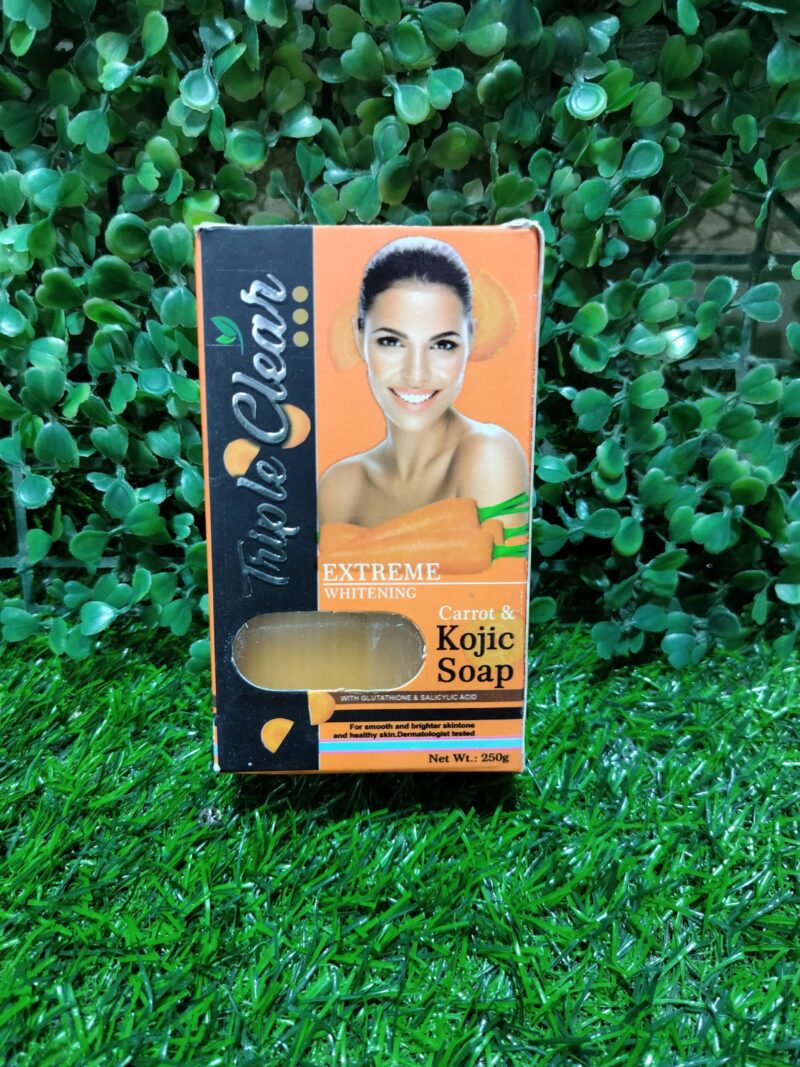 Triple Care Extreme whitening carrot and Kojic soap. 250g