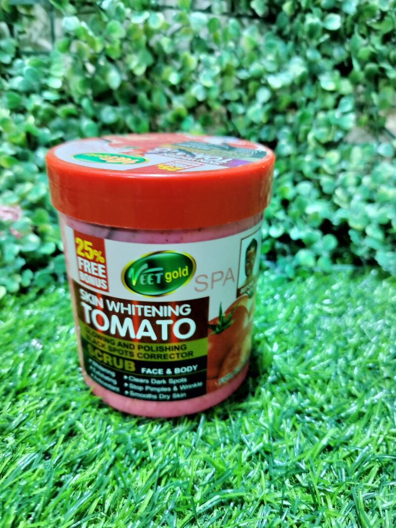 Very gold skin whitening Tomato face and body scrub. 500g