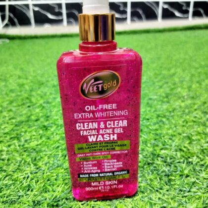 Veetgold Oil-Free Extra Whitening Clean & Clear Facial Acne Gel Wash (300ml).