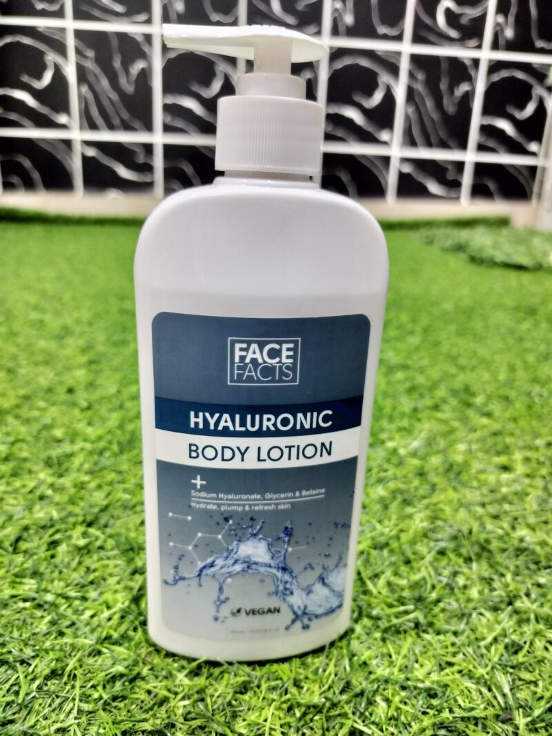 Face Facts Hyaluronic Body Lotion.