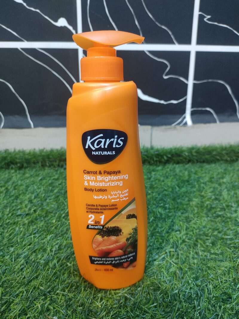 Karis Naturals Carrot and Papaya Skin Brightening and Moisturising Body Lotion (400ml).