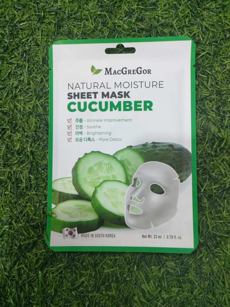 Macgregor Natural Moisture Sheet Mask Cucumber (23ml).